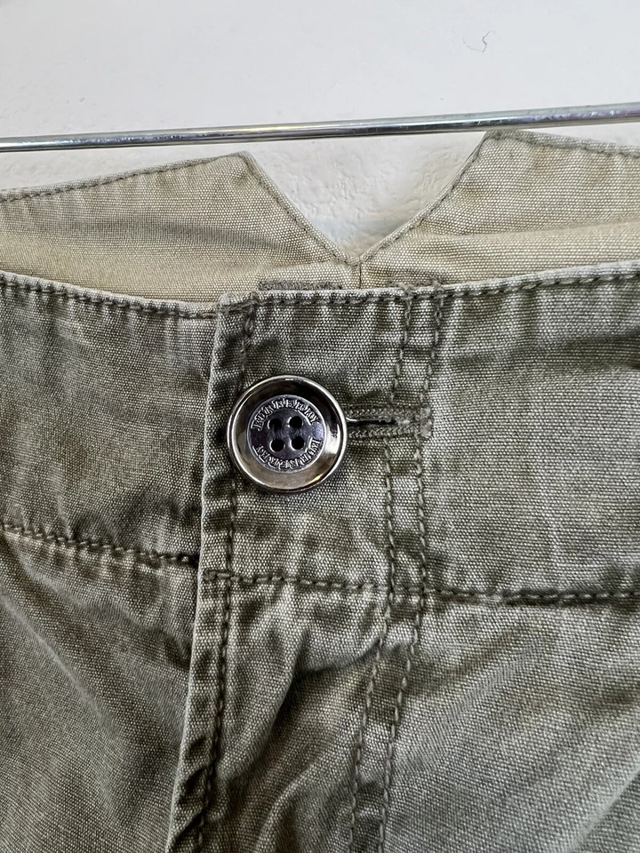 Burberry Brit Green Cotton Zippered Mini Skirt SZ 6 Vintage 1980s Pockets -B3 - Image 3 of 4