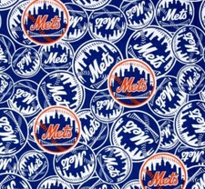 New York Mets Theme Scrub Cap Lab Tech Dr Nurse Vet School Hand Made NWT