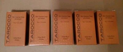 TAROCCO SICILIAN BLOOD ORANGE 5 Travel Size Skin Cleanser Soap Bars w/ Exfoliant