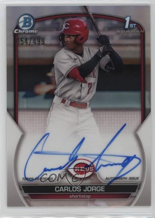 2023 Bowman Chrome Prospect Refractor 54/499 Carlos Jorge #CPA-CJ Auto 1n8a