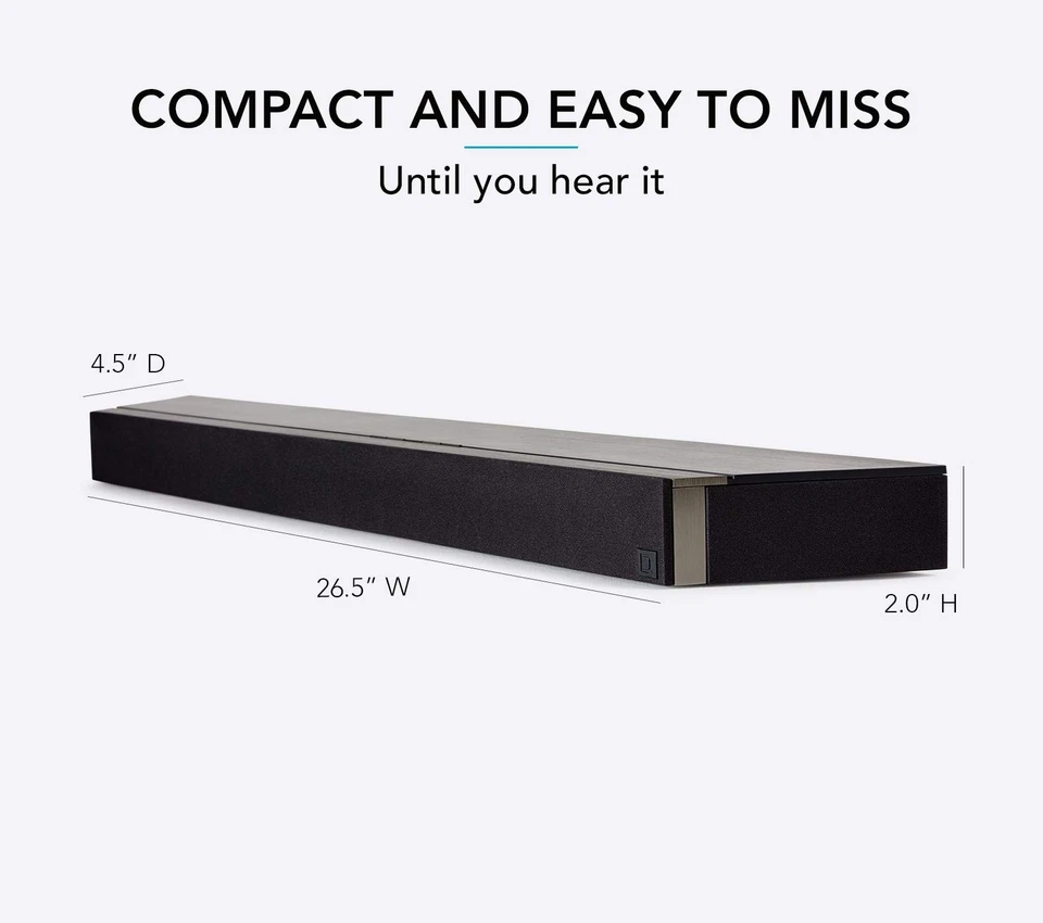 Mini barra de sonido Definitive Technology Studio 3D con subwoofer de 8", Dolby Atmos, eARC Foto 3 de 4