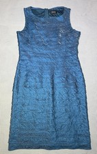 Adrianna Papell Tiered Cocktail Dress Sz 12 Teal Sleeveless