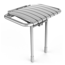 Image of AKW Bama Slatted Compact Fold Up Seat - White Shower Seat