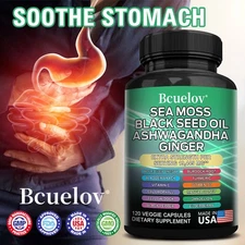 Sea Moss Capsules 19445mg 120Caps Bladderwrack&Burdock Root | DIGESTIVE SUPPORT