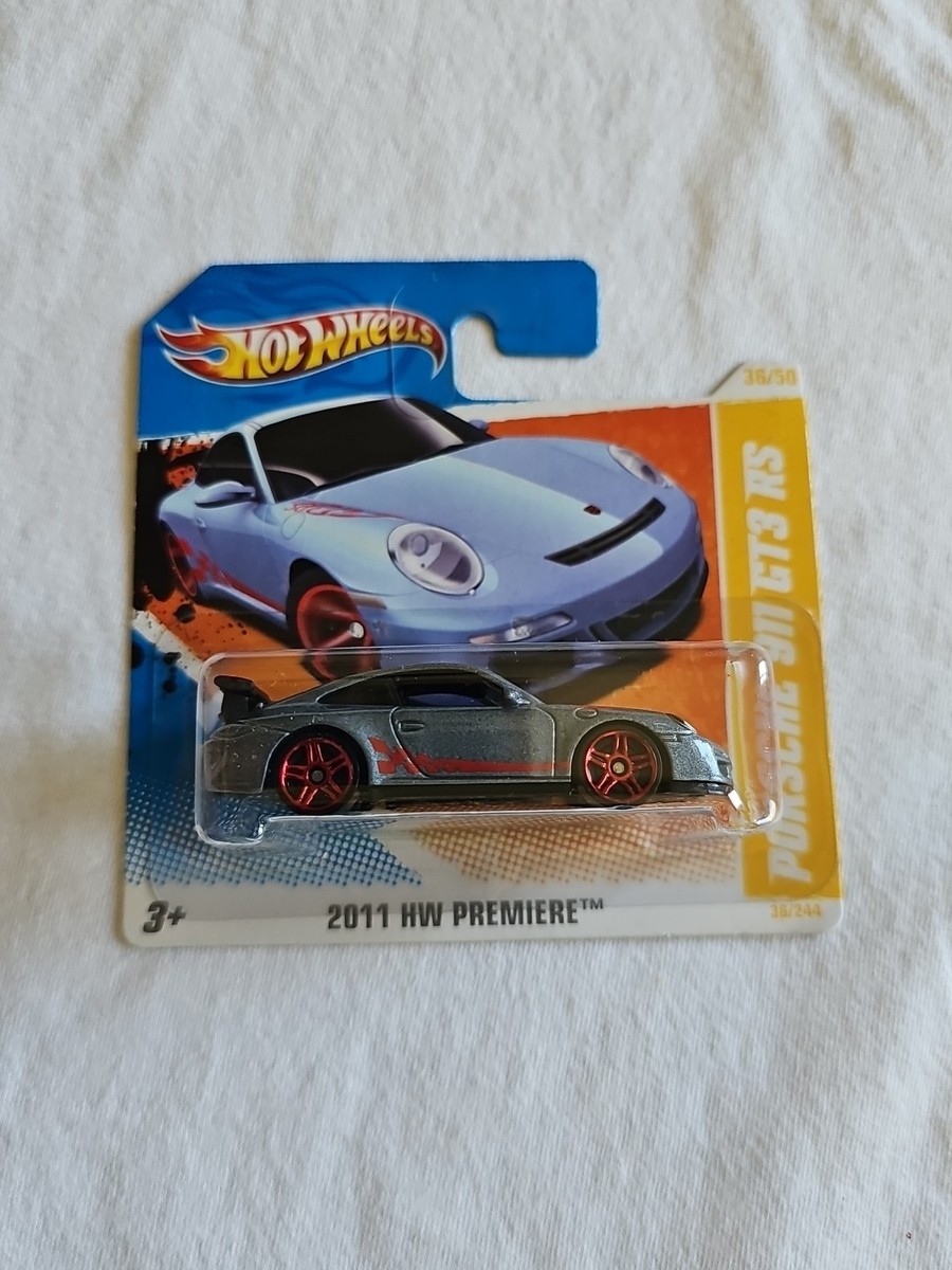 2011 Hot Wheels Short Card PORSCHE 911 GT3 RS L. Blue 36/244 GREAT