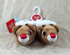 Rudolph The Red Nosed Reindeer Christmas Holiday Baby 12-24 Months Size Slippers