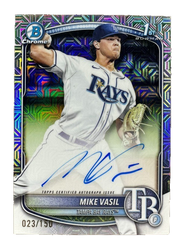 2025 Bowman Mike Vasil Chrome Auto HTA Choice Refractor 1st 023/150 Silver MOJO