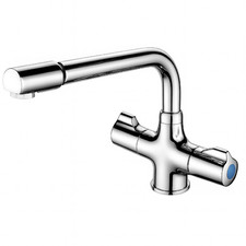Dawson Kitchen Mixer Tap Chrome Dual Handle Swivel Spout