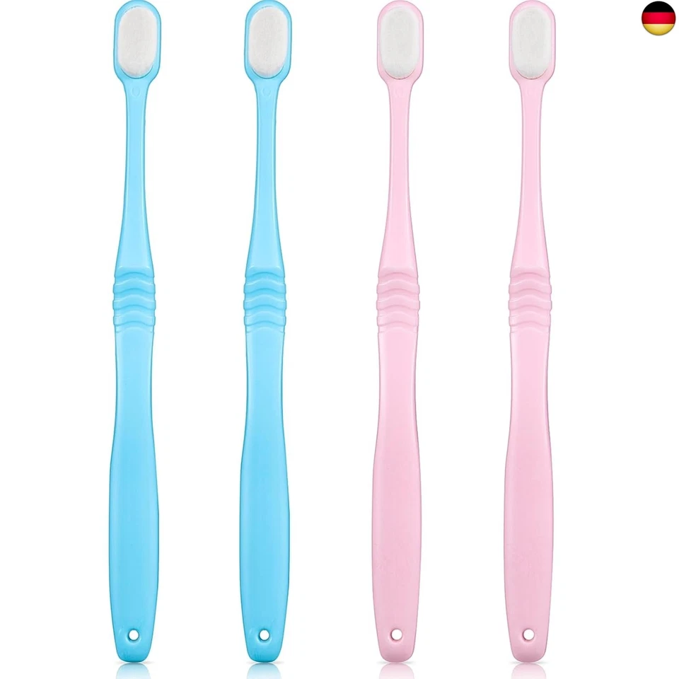 BOAO 4 Stück Extra Weiche Zahnbürsten Mikro Nano Handzahnbürste für Empfindliches Zah