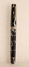 OMAS Galileo Galilei Black & White Celluloid Fountain Pen -Double Broad Nib #877