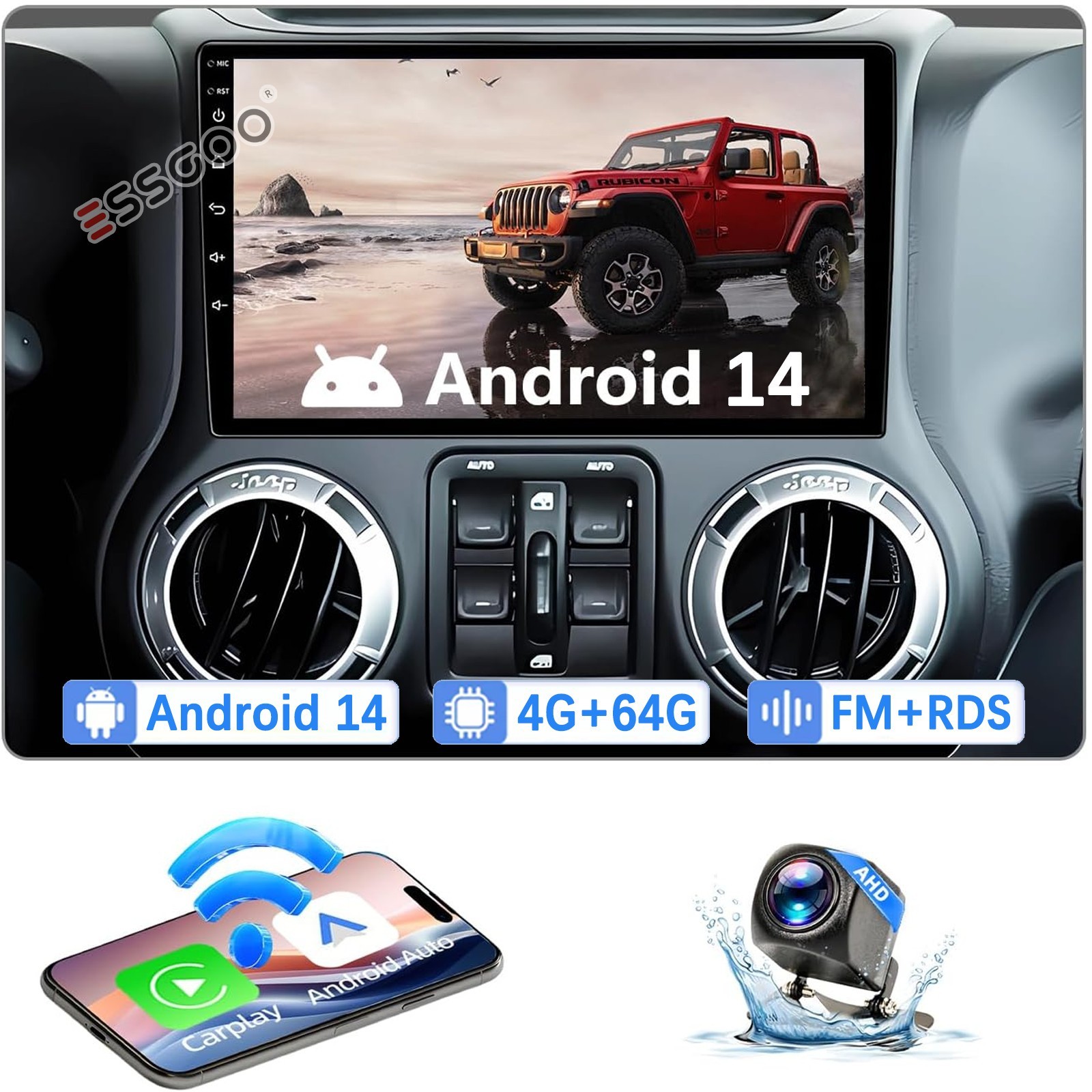 64G Car Stereo Radio For Jeep Wrangler 2007-2017 Android Car