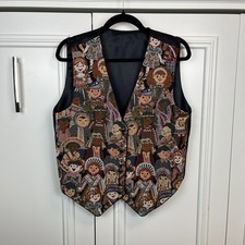 VTG 90s Y2K Grandma Tapestry Vest Reversible