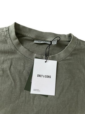 Only & Sons Men's Distressed Short Sleeve T-Shirt Castor Gray XL Casual  New