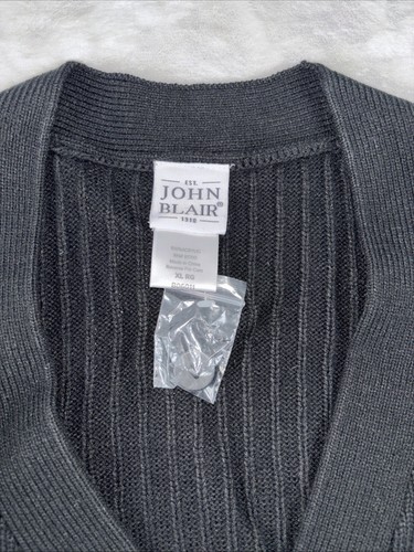Neu in Verpackung John Blair V-Ausschnitt Knopfleiste Pullover Weste Herren Gr. XL gerippt - Bild 2 von 5