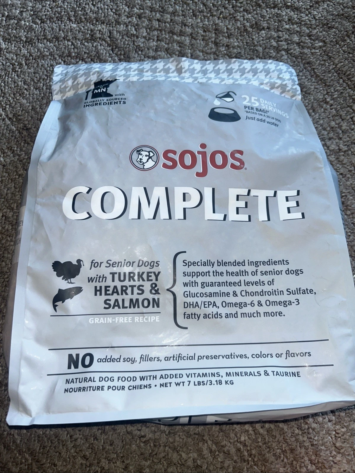 Sojos Complete Turkey Salmon Recipe Senior Grain Free Freeze Dried Raw Dog Food