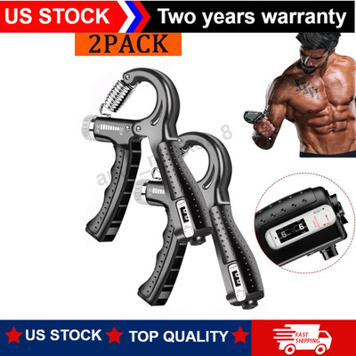 2 Pack Hand Grip Exerciser Strengthener with Adjustable Resistance 10-132 Lbs