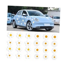 Car Flower Magnet Decals, 24PCS Magnetic Funny Stickers Style C Yellow/White