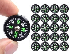 20 Pack Button Compass Mini Pocket Oil Filled Compass for Kids Hiking Survival W