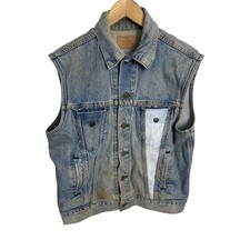 Vintage Levi s Men s Denim Grunge Punk Vest Size Large Made USA