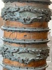 ANTIQUE INDUSTRIAL WALLPAPER ROLLER  STENCIL WOOD/METAL  PRINTING PRESS CYLINDER — photo 3