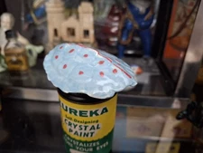 Vintage Old Aquarium Fishbowl Ceramic Bisque Red Spotted Blue Turtle Shell 