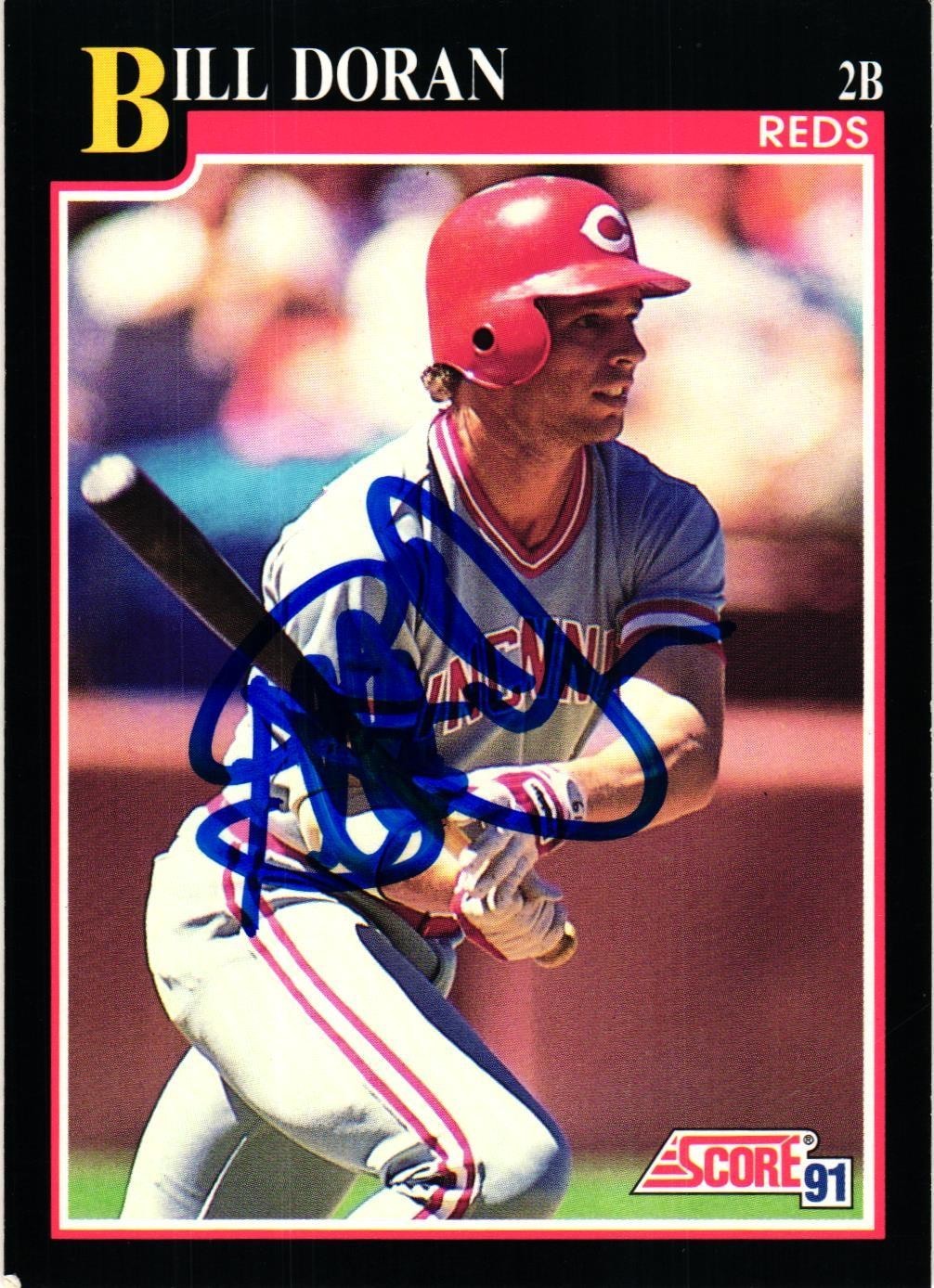 BILL DORAN #775 Signed 1991 Score MLB Baseball Card AUTO REDS