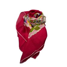 Vintage Hand-Rolled Pure Silk Floral Square Scarf 35x35 QuietLuxury Boho