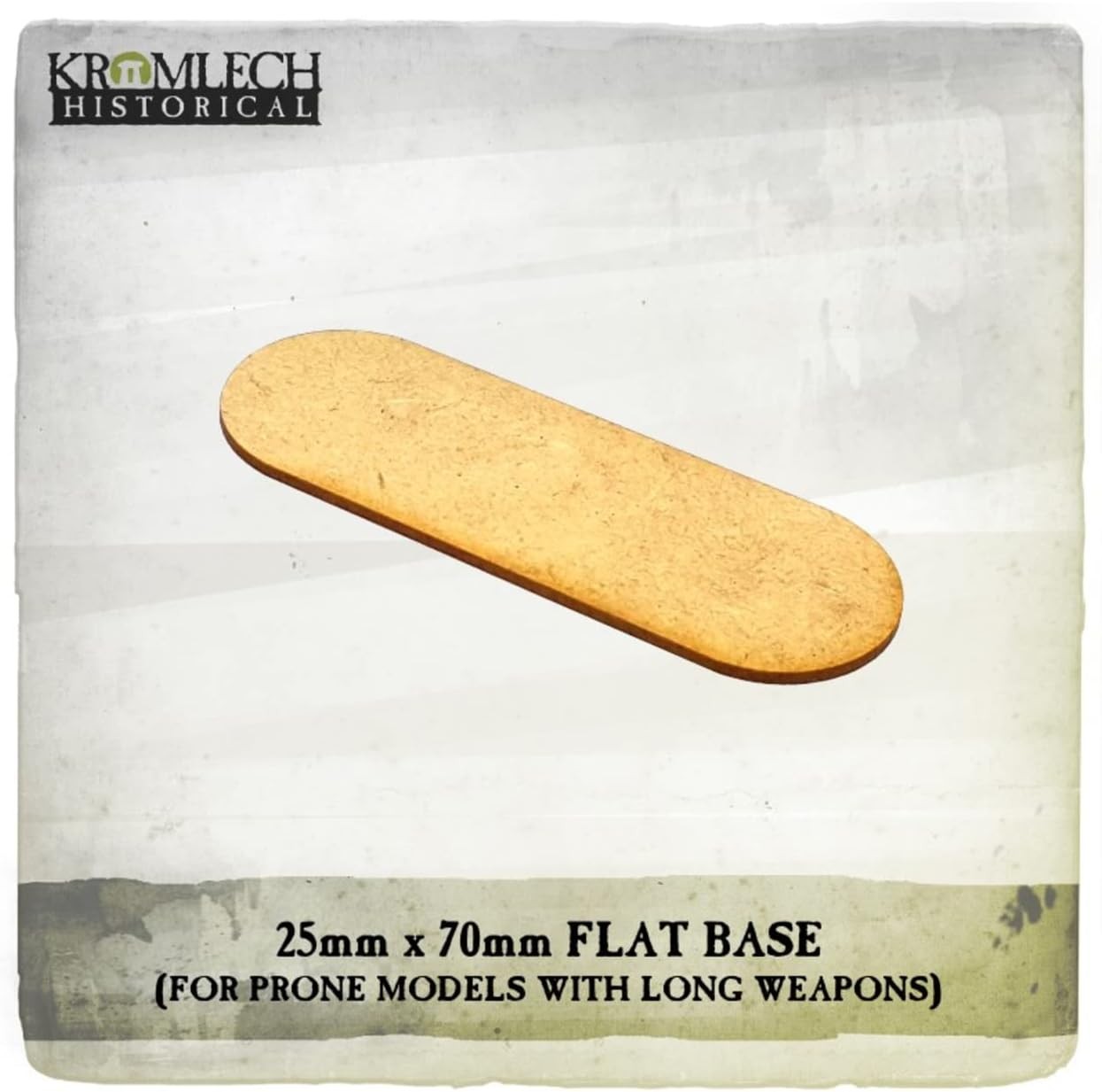 Плоские основания Kromlech 25x70 мм для моделей, лежащих лежа - HDF KRO KHBAS006 толщиной 1,5 мм