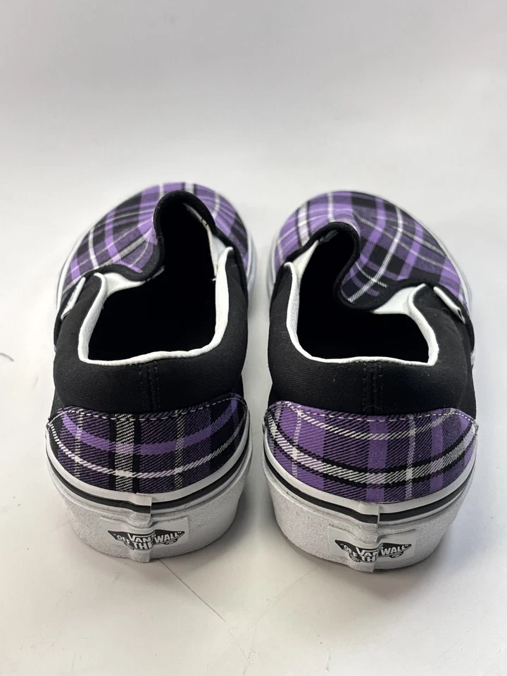 Zapatos sin cordones Vans para mujer talla 9 raros negros violeta púrpura a cuadros blancos Foto 2 de 4