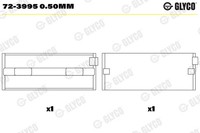 1X Glyco 72-3995 0.50Mm Kurbelwellenlager FüR Alfa Romeo Chrysler Lancia Cadilla