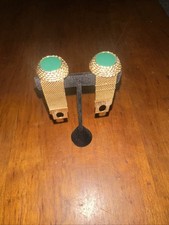Swank Vintage Gold Tone Green Mesh Wrap Cuff links