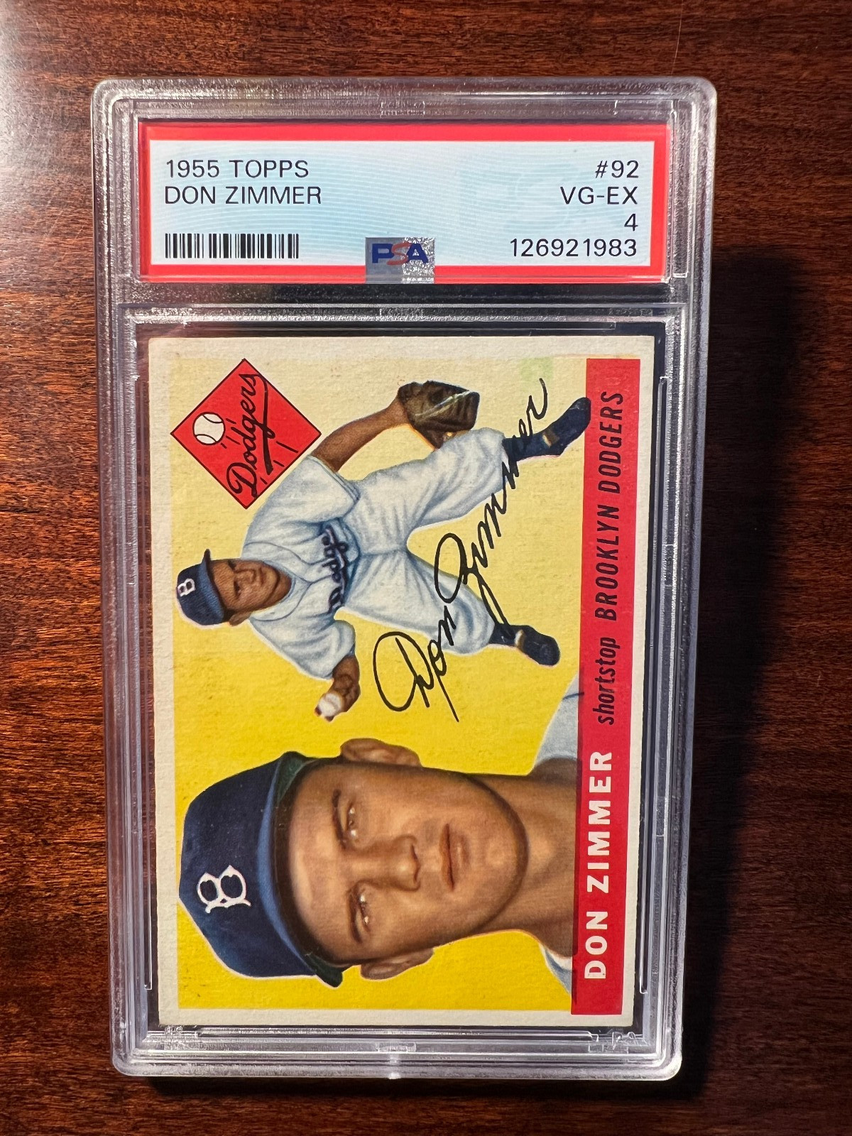 1955 Topps Baseball Don Zimmer #92 Rookie PSA 4 - Just Graded