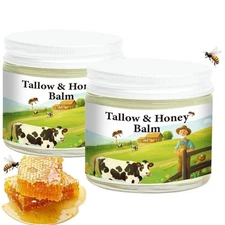 2PCS Tallow & Honey Balm, Beef Tallow for Skin, Tallow Face Moisturizer, Hydrate