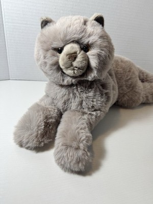 Douglas Plush Gray Persian Cat Juliette Soft Laying Cuddle Stuffed Animal 15''