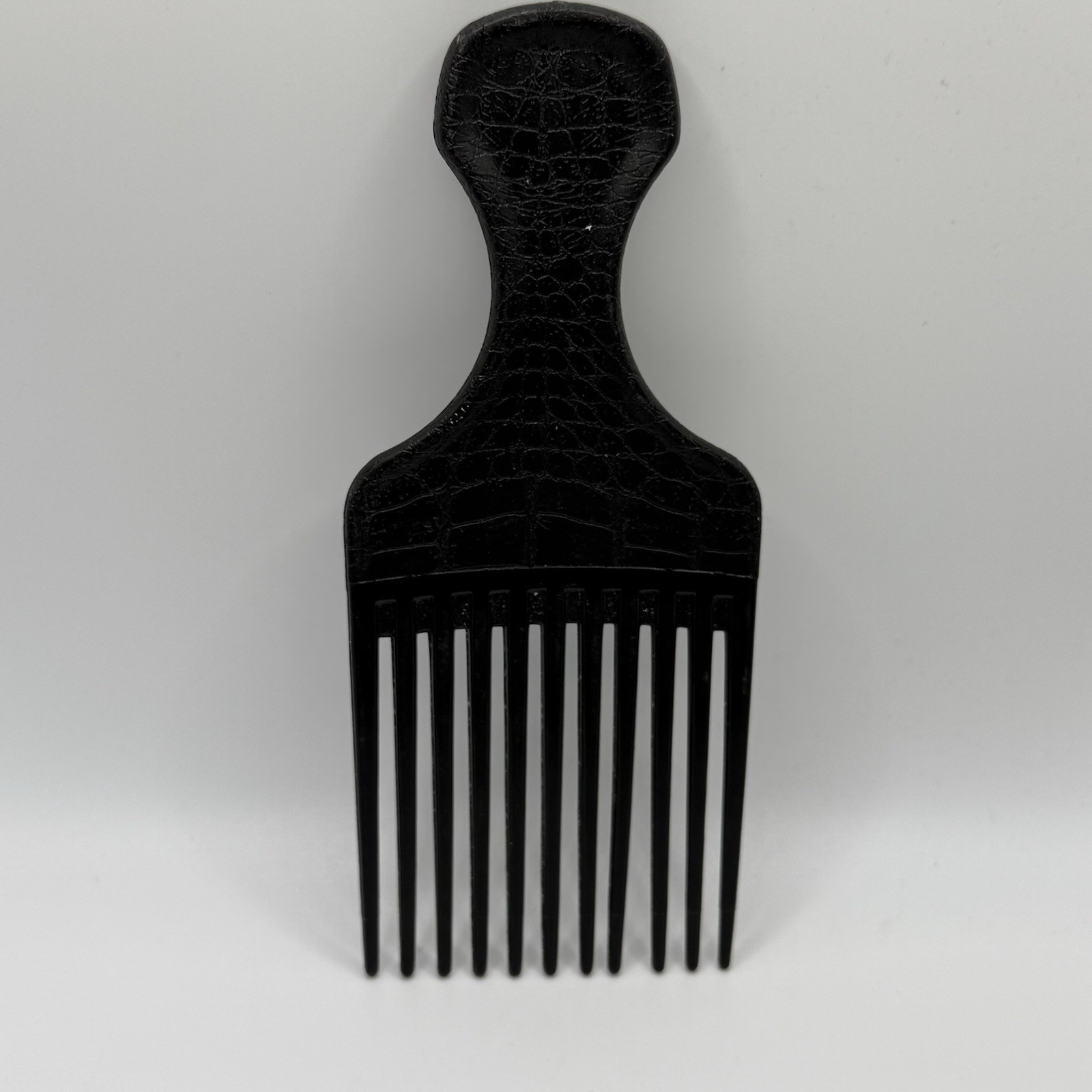 Vintage Goody Hair Pick Black Plastic Textured Comb Made In USA 6.5"