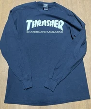 Thrasher Skateboard Magazine Long Sleeve Size Medium Black San Francisco EX Cond