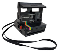 VINTAGE CAMERA POLAROID SPIRIT 600 INSTANT FILM BLACK STRAP UNTESTED MADE IN USA