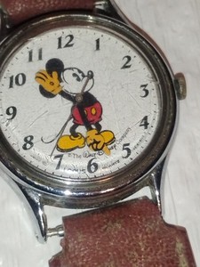 Mickey Mouse Wrist Watch Vintage Lorus v515 6000 Walt Disney Japan New Battery