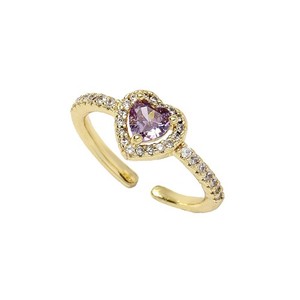 February Birthstone Rings For Non Tarnish 14K Gold Plated Dainty Amethyst Rin...