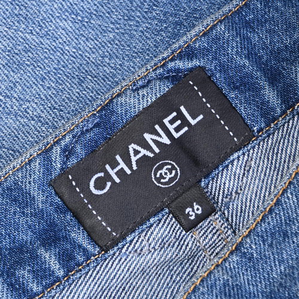 Chanel P76791 Waist Coco Cotton Denim Pants 36 r37_0521 | eBay
