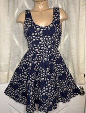 dELiA s Women s Blue White Animals Prints Dress 100 Cotton Size 5-6