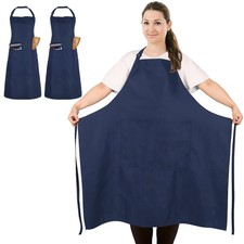 2 PCS Plus Size Chef Apron Unisex Professional 2 Pockets Cooking Work Baking
