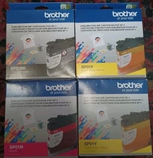 x4 Brother Genuine Sublimation Ink Cartridges Color SP01 Black Magenta x2 Yellow