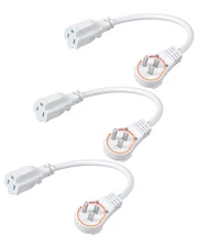 DEWENWILS 360° Rotating Flat Plug Extension Cord 1 Foot, 15A/1875W Heavy Duty