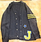 Early 50s Letterman Navy Blue Cardigan Sweater Block “J” Jefferson High School — photo 1