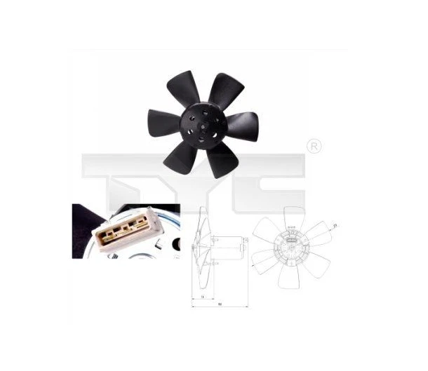 Lüfter Motorkühlung für Audi 80 VW Golf 1+2 Polo 2 Passat B2 Caddy 1+2 TYC - Image 2 of 2