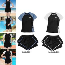 Badeanzug f&uuml;r Damen, kurz&auml;rmelig, Strandbekleidung, zweiteilig, Rashguard,
