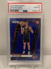 2024 Panini Prizm WNBA - Caitlin Clark #145 Blue Velocity Prizm (RC) PSA 10