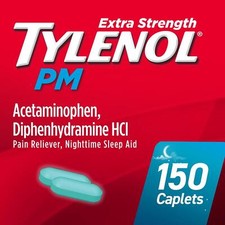 Tylenol Pm Extra Strength Pain Reliever  Nighttime Sleep Aid Caplets, 150 Count