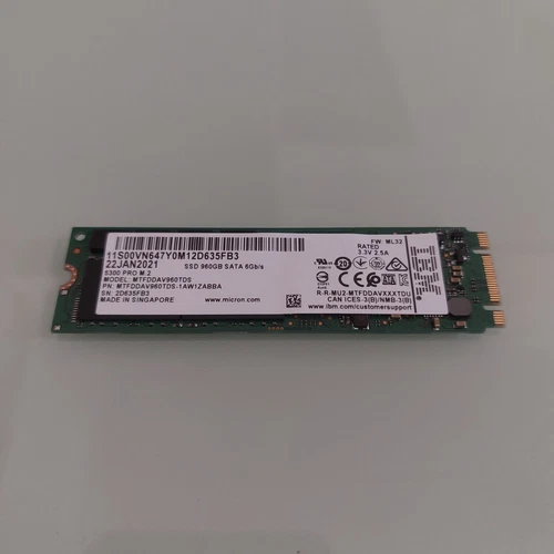 MICRON 5300 PRO 960GB SATA M.2 2280 SSD - MTFDDAV960TDS 1AW1ZABBA